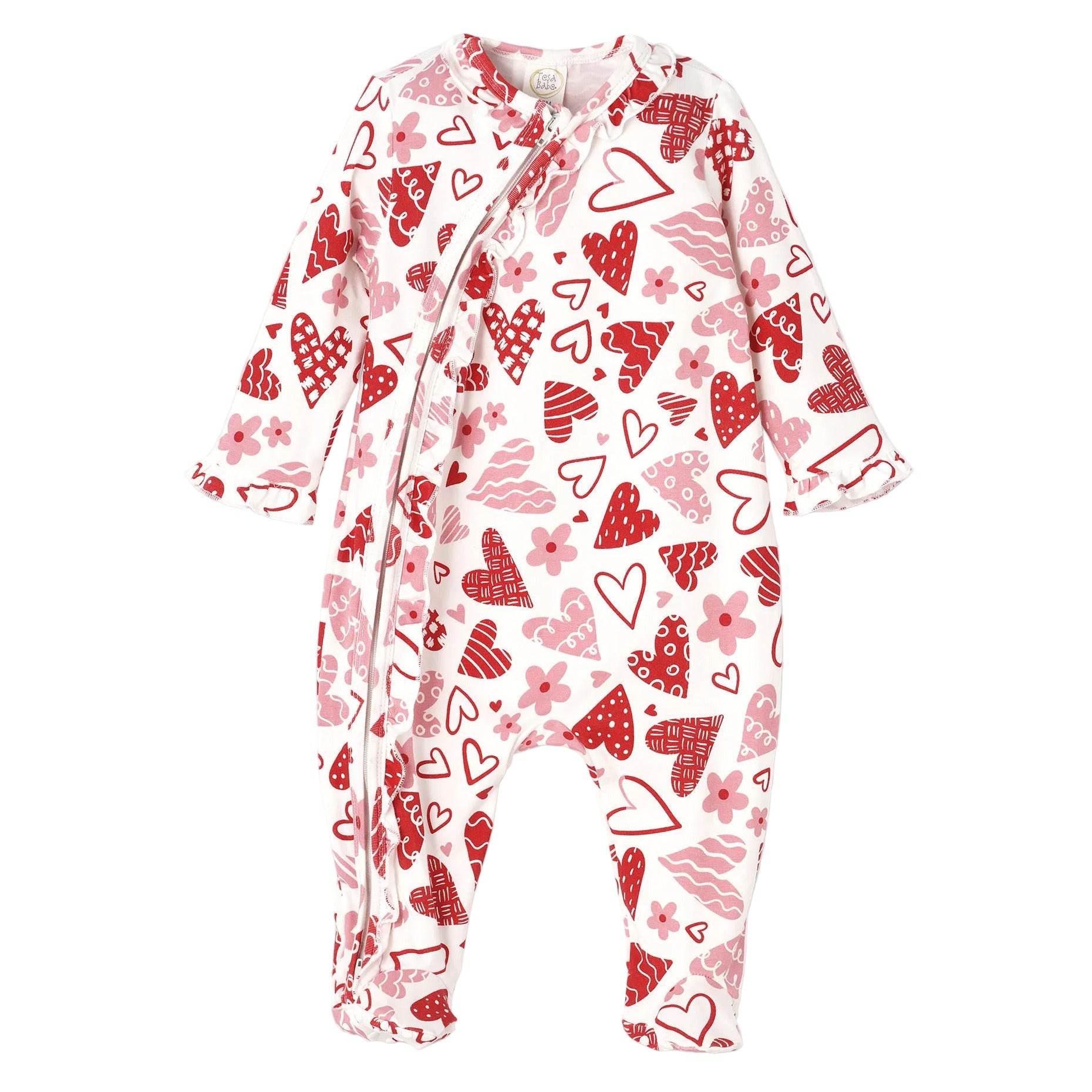 Valentine's Day Baby Bamboo Zipper Romper - Mommy & Me