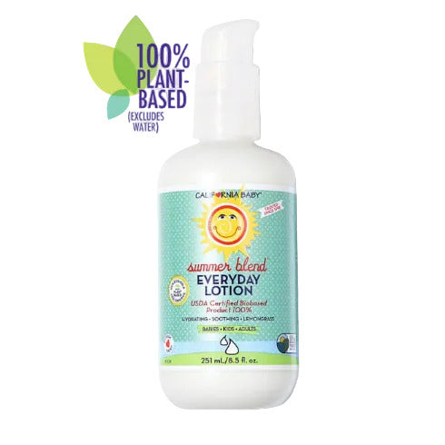 California Baby Everyday Lotion bottle with plant-based label on a white background