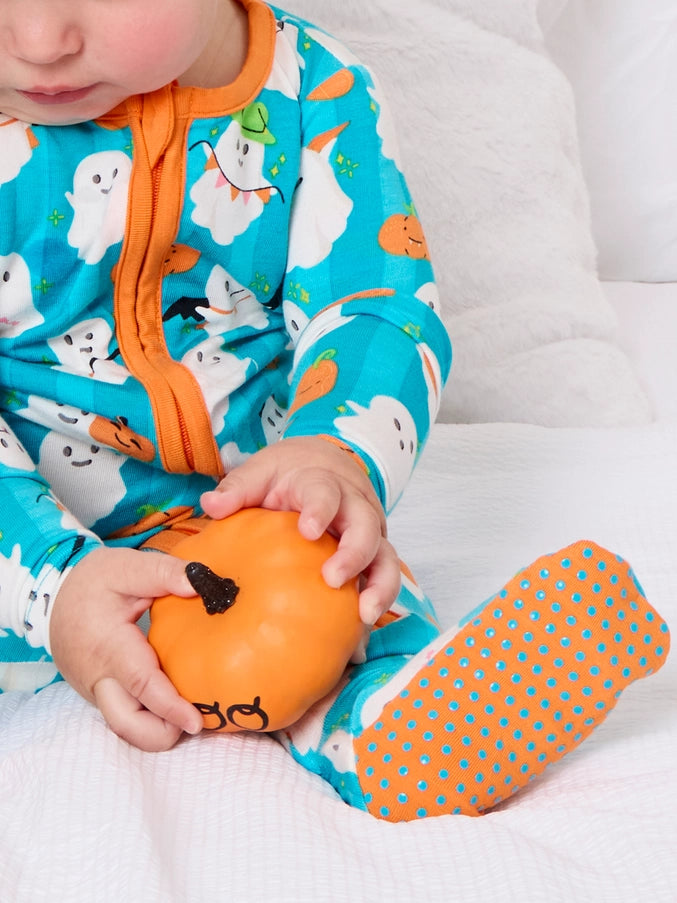 Softsnooze Baby Bamboo Viscose Halloween Boo Bash Footed One Piece Pajama