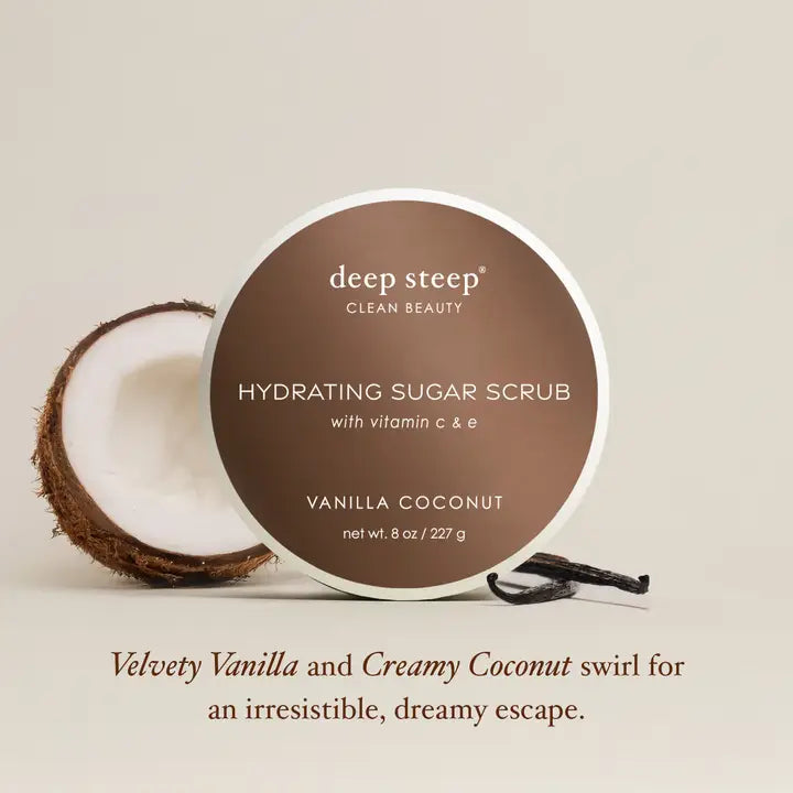 Vanilla Coconut Exfoliating and Smoothing Sugar Scrub 8oz