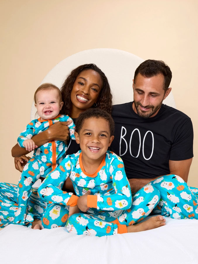 Softsnooze Baby Bamboo Viscose Halloween Boo Bash Footed One Piece Pajama
