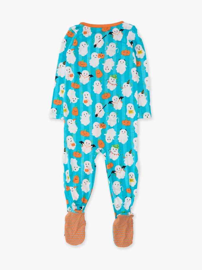 Softsnooze Baby Bamboo Viscose Halloween Boo Bash Footed One Piece Pajama