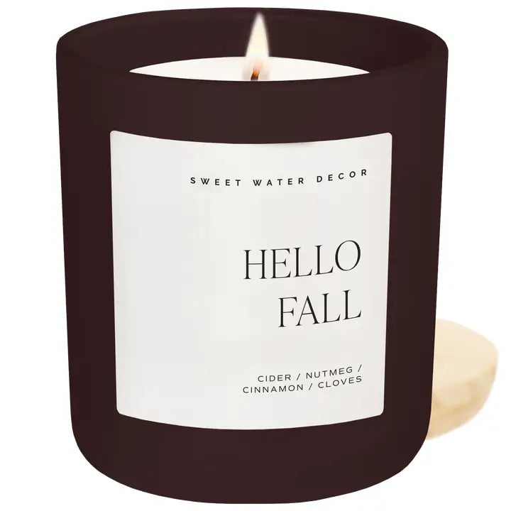 Hello Fall 15 oz Soy Candle, Matte Jar - Fall Decor
