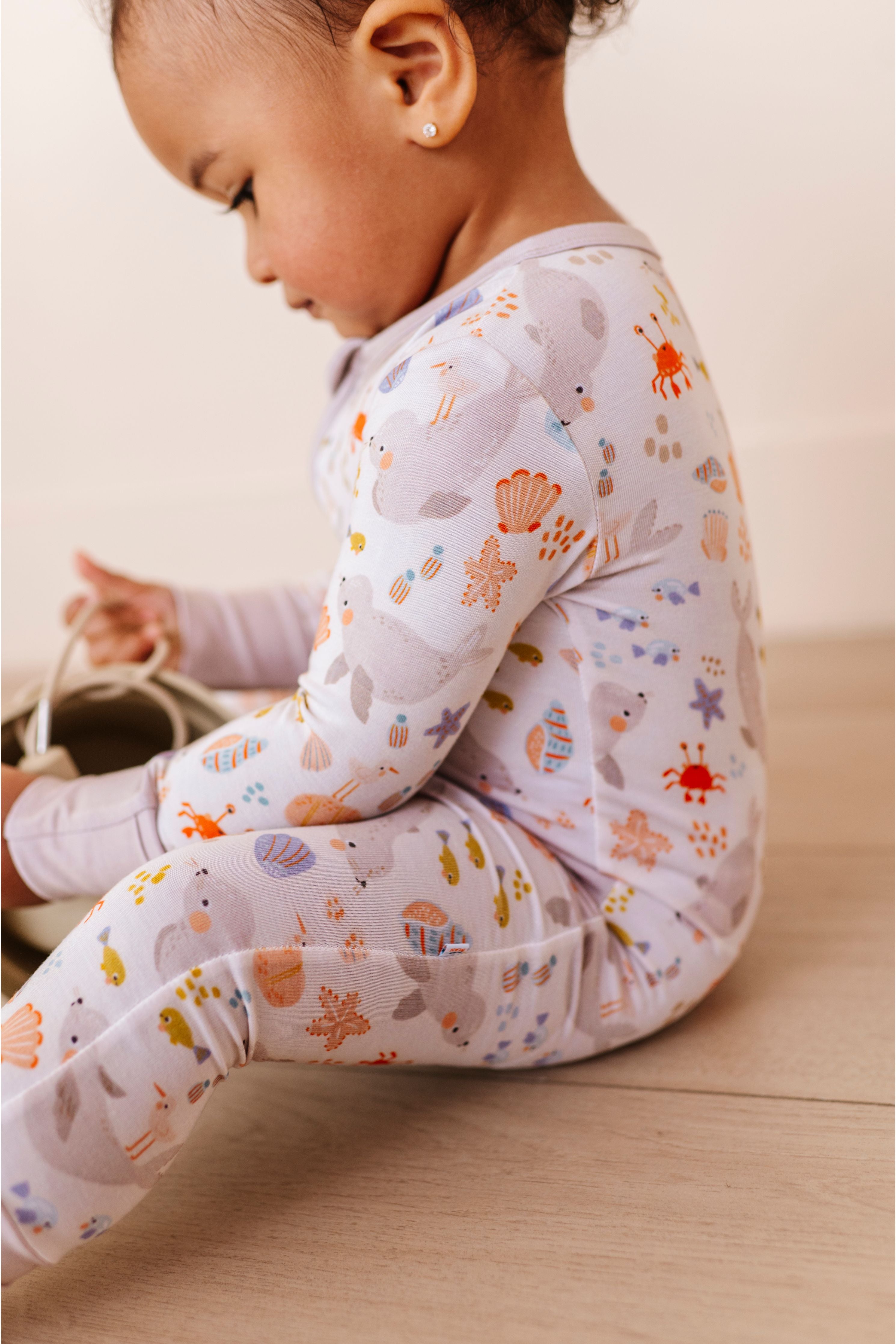 Bamboo One Piece Zip Pajama - Sammie Seal
