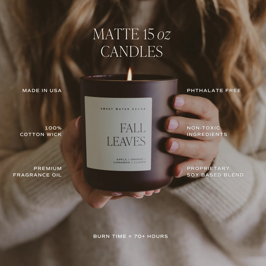 Hello Fall 15 oz Soy Candle, Matte Jar - Fall Decor