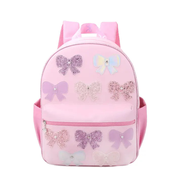 Glitter Bow Patched Large Backpack