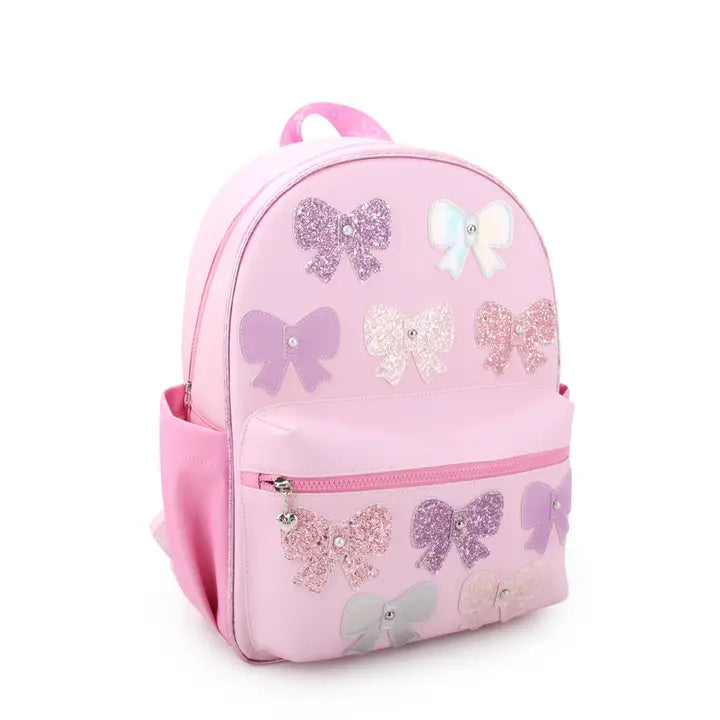 Glitter Bow Patched Large Backpack