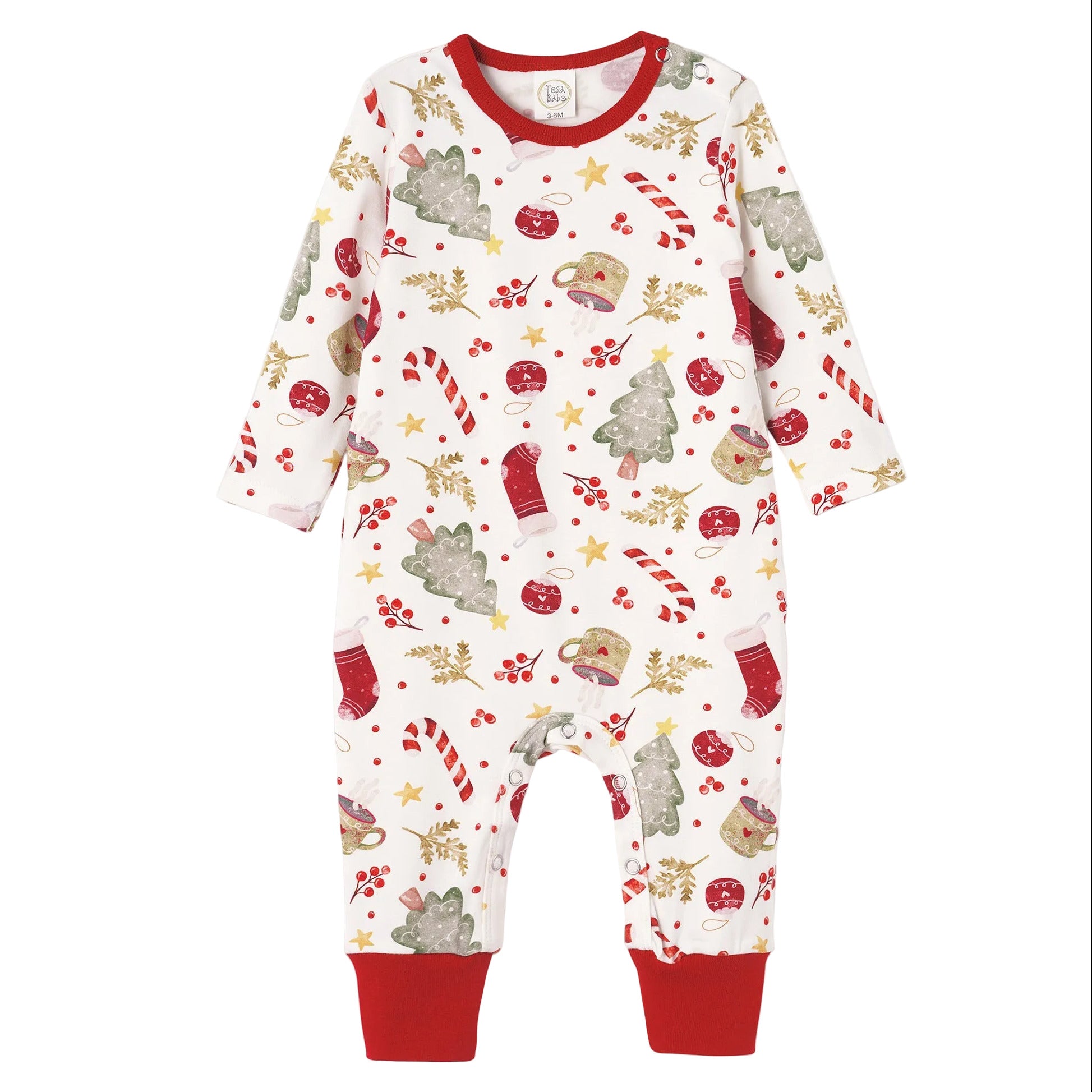 Baby Holiday Bamboo Romper – Christmas Print One-Piece