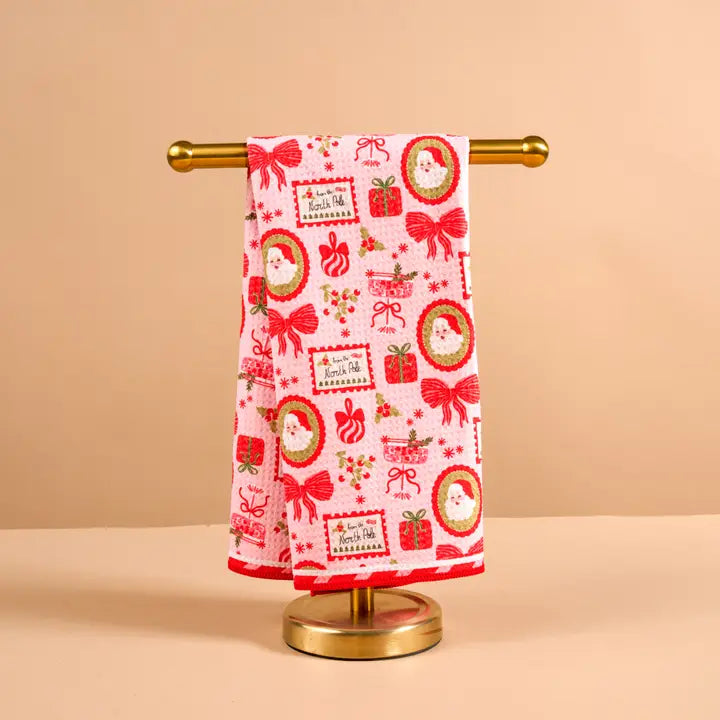 Waffle Tea Towel-Mistletoe Magic
