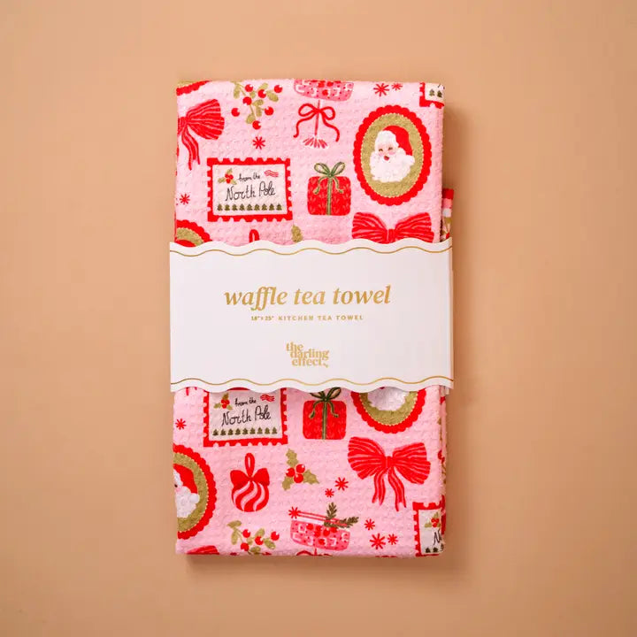Waffle Tea Towel-Mistletoe Magic