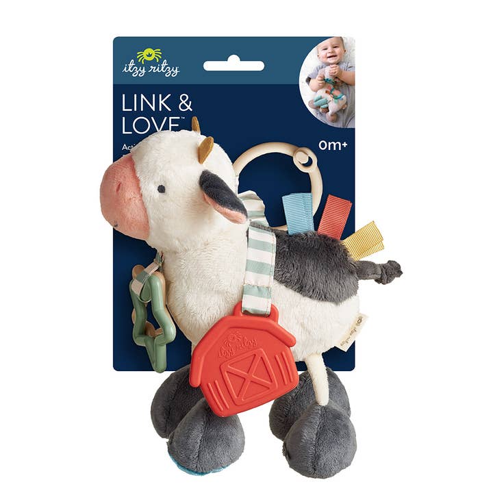 Itzy Friends Link & Love™ Activity Plush - Carmen the Cow
