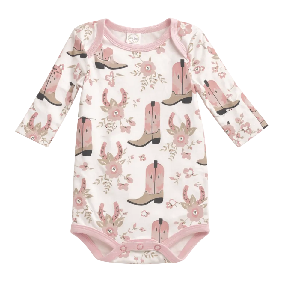 Cowgirl Boots Baby Bodysuit – Cotton Western Print