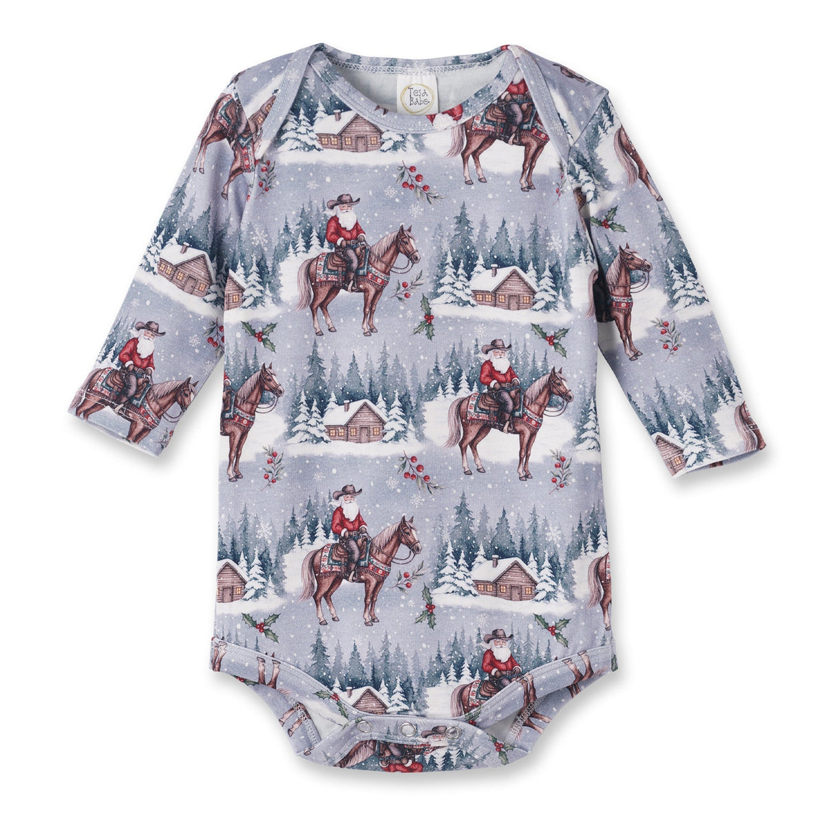 Bamboo Baby Bodysuit - Western Cowboy Christmas