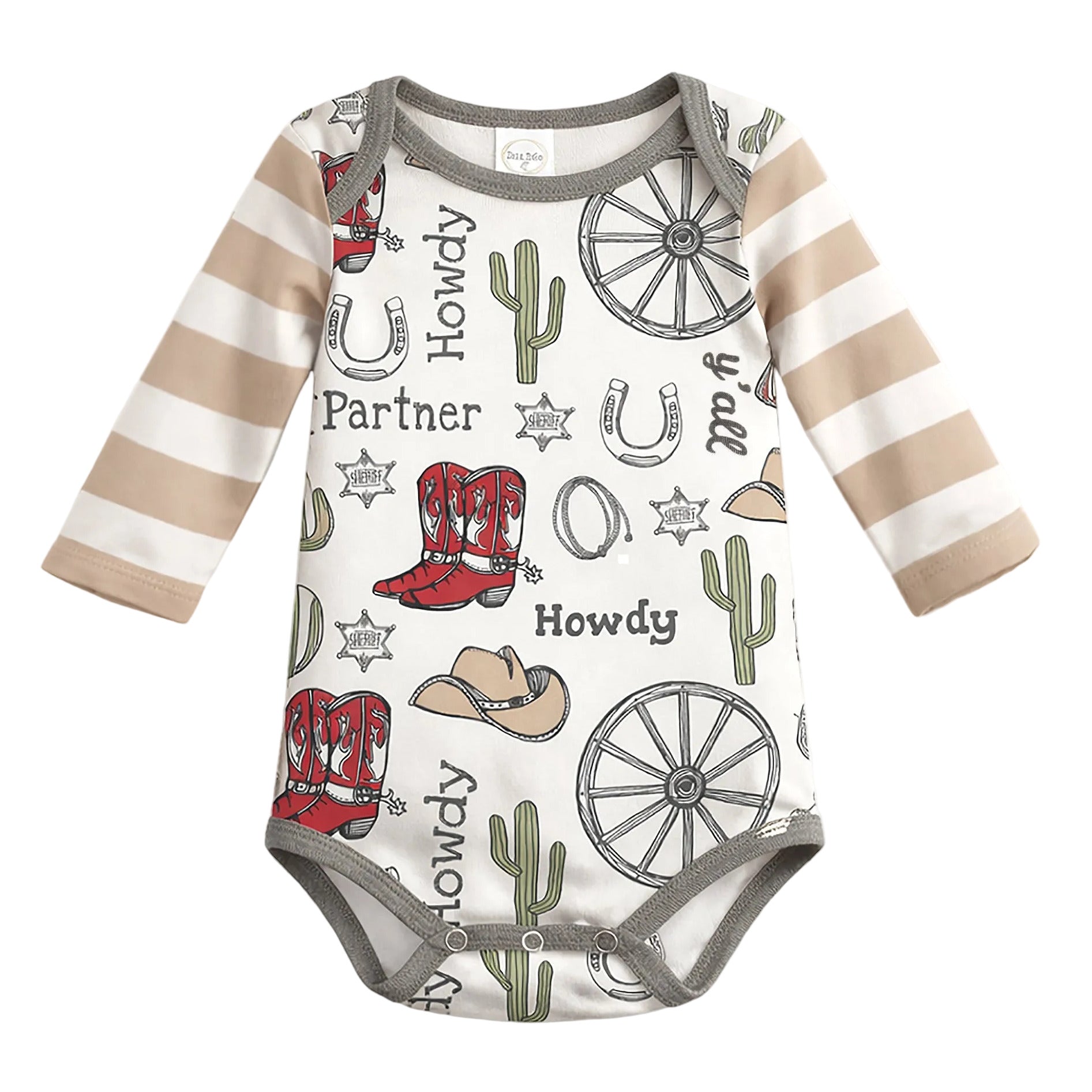 Howdy Partner Baby Bodysuit – Cotton Western Cowboy