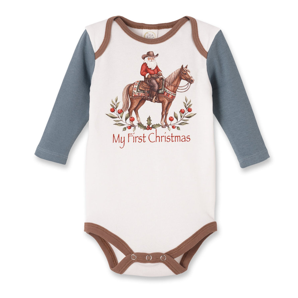 My First Christmas Cowboy Baby Bodysuit - Cotton Rib