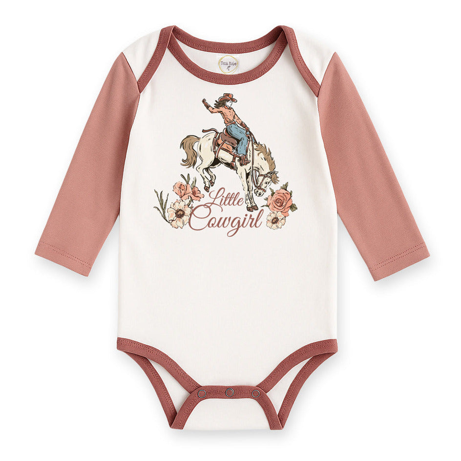 Little Cowgirl Western Rodeo Bodysuit - Cotton Rib