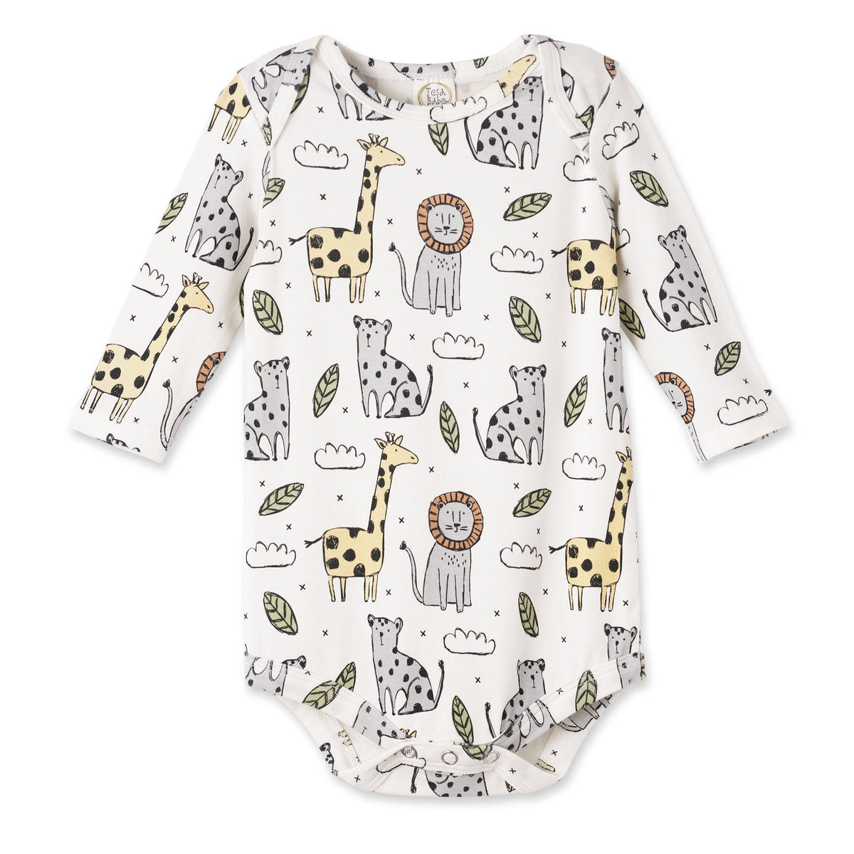 Safari Snuggles Bamboo Baby Bodysuit Jungle Animals