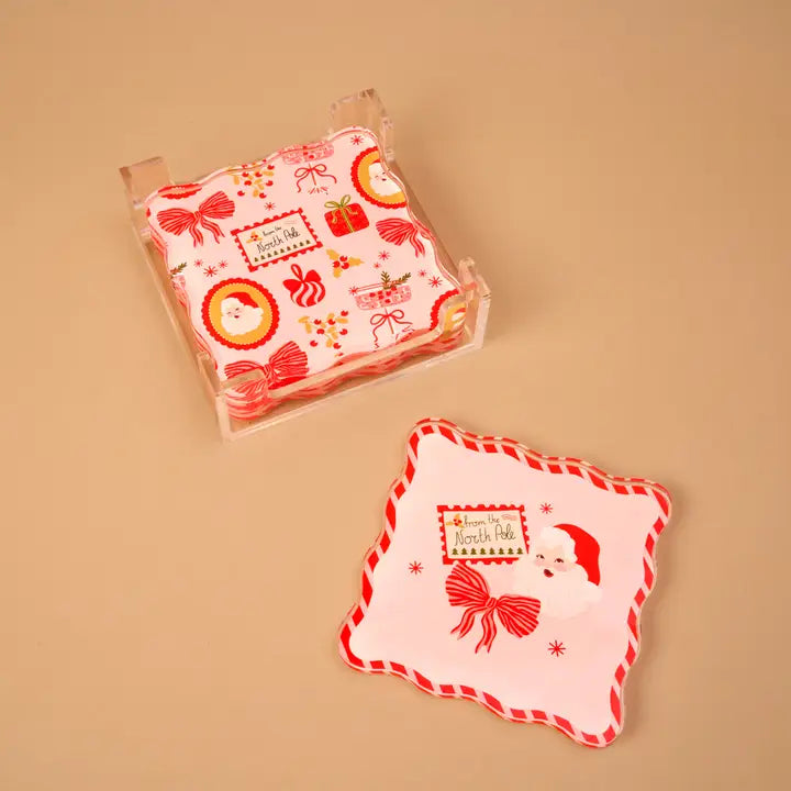 Table Talk Acrylic Coaster Set-Mistletoe Magic