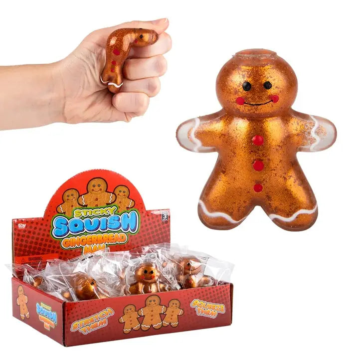 2.25" Squish Sticky Gingerbread Man Llb Christmas