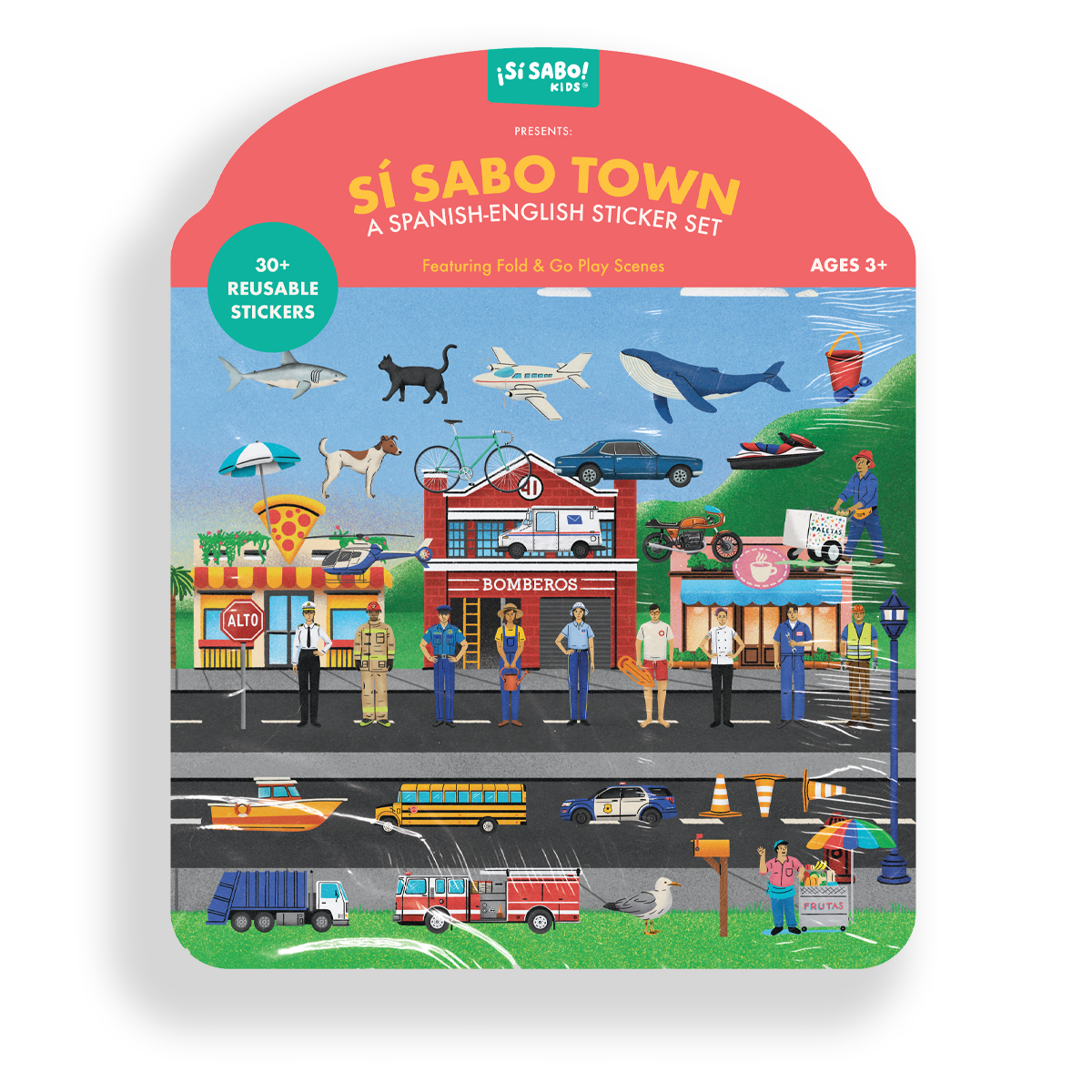 Sí Sabo Town: A Bilingual Reusable Sticker Play Set
