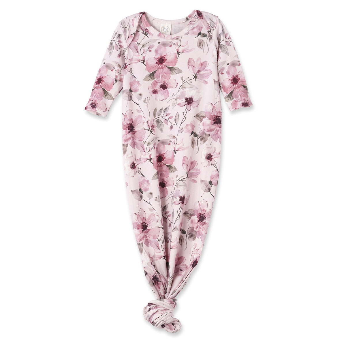Watercolor Floral Baby Gown - Bamboo Newborn Layette