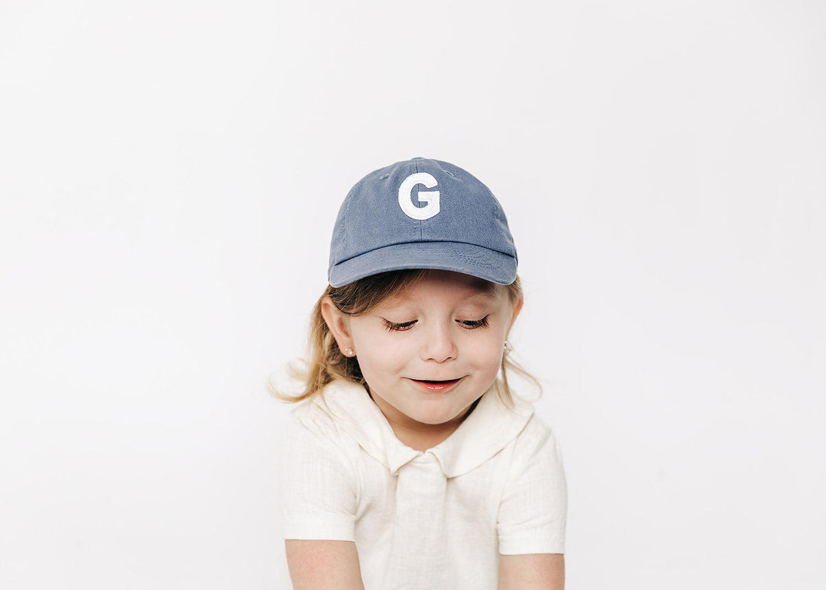 Dusty Blue Letter Baseball Hat