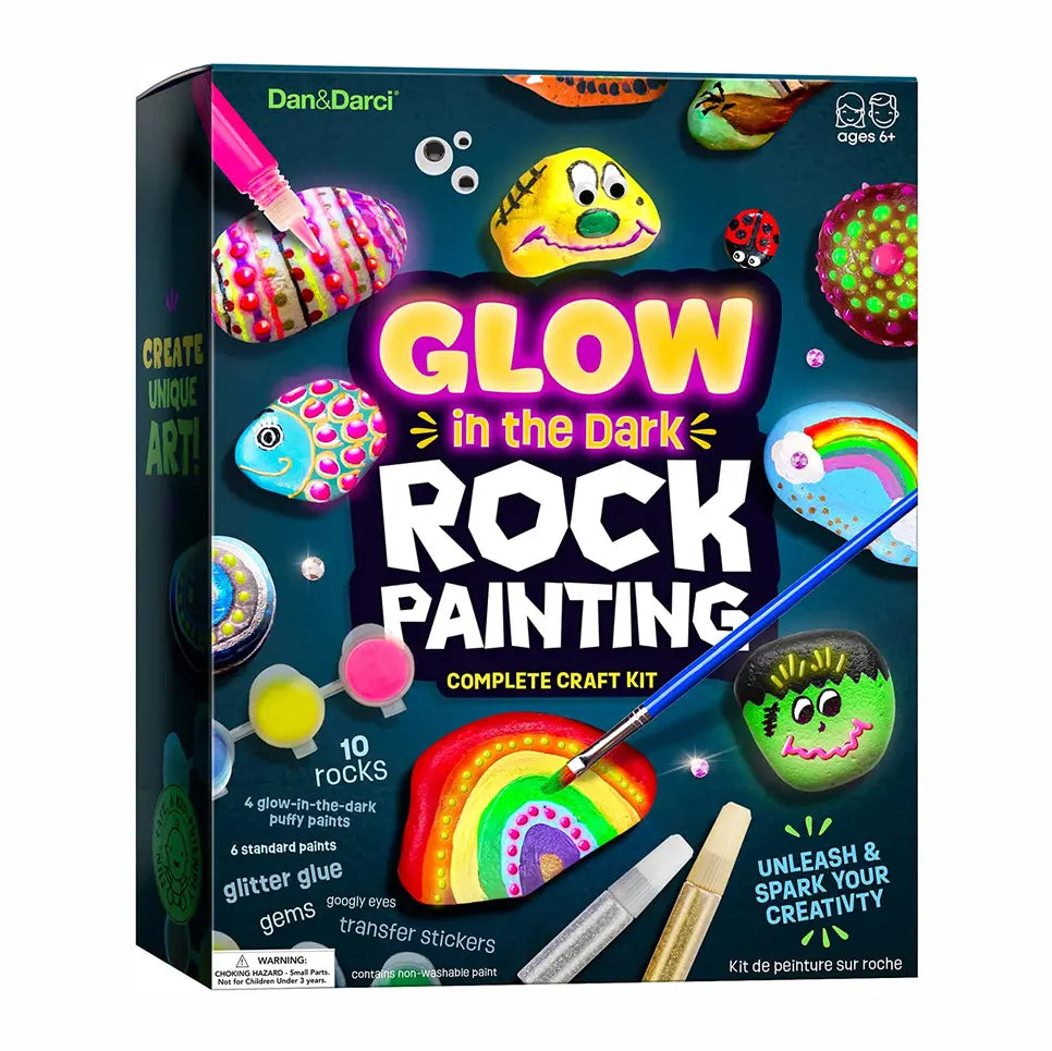 Kids Rock Painting Kit - Glow in the Dark - Arts & Crafts