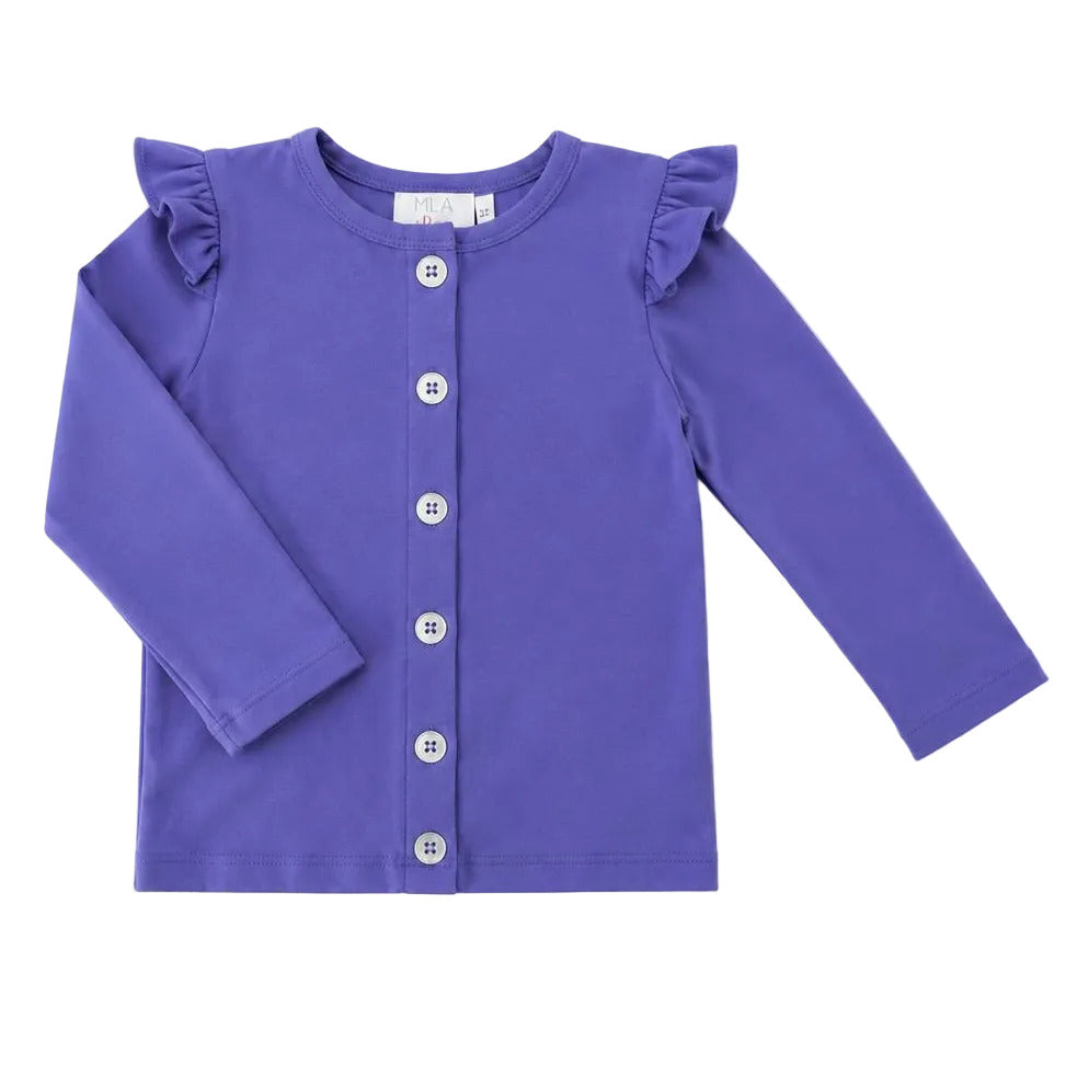 Periwinkle Ruffle Cardigan