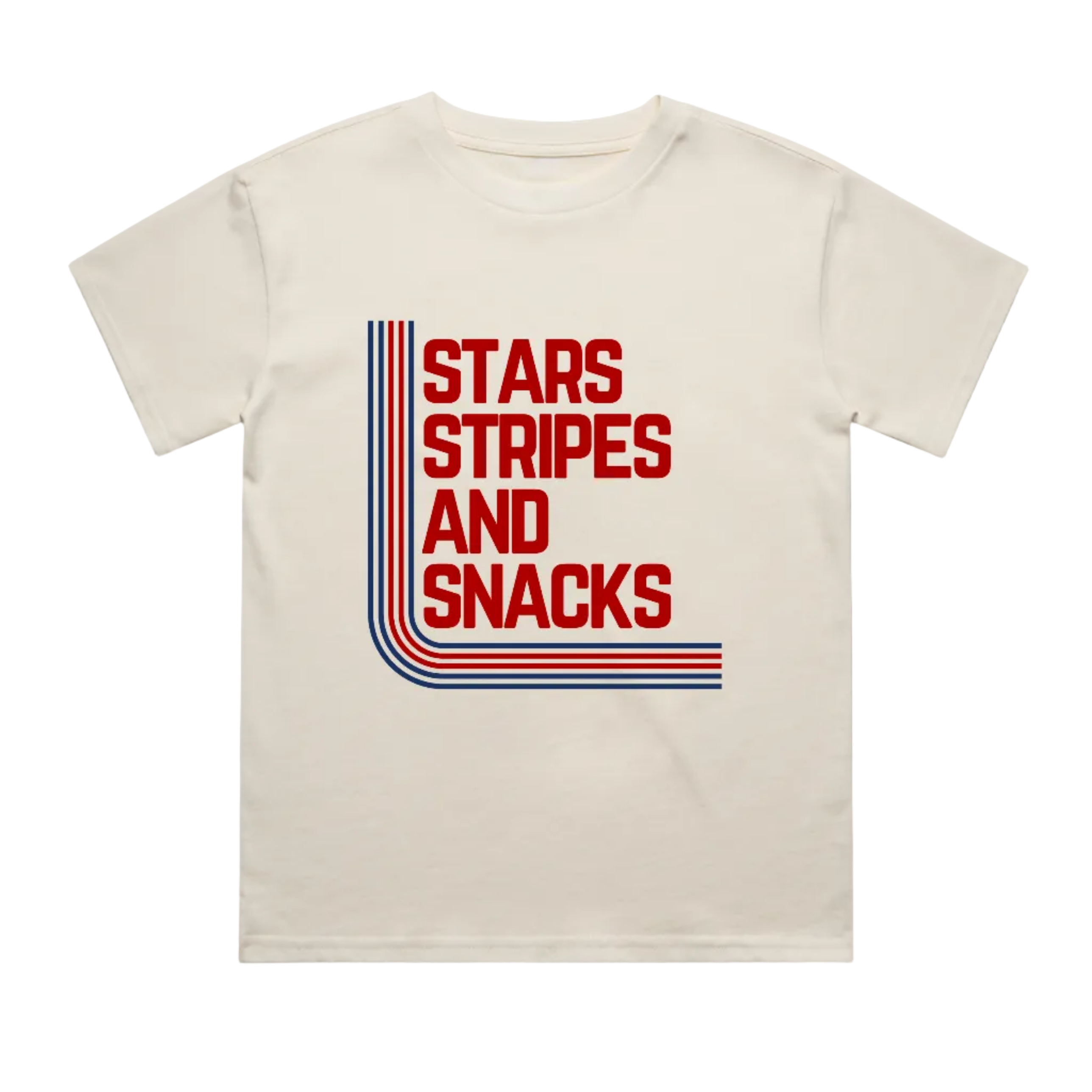 STARS STRIPES & SNACKS TEE - VINTAGE CREAM