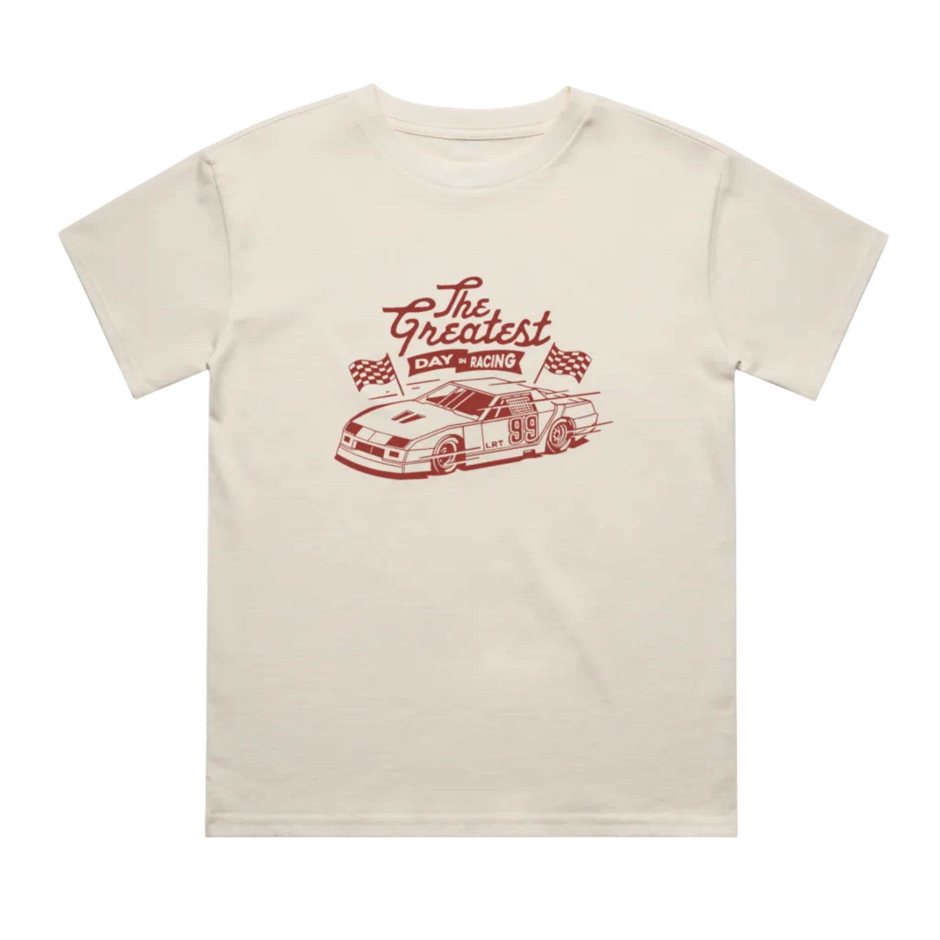 GREATEST DAY IN RACING TEE - CREAM (FRONT ONLY)