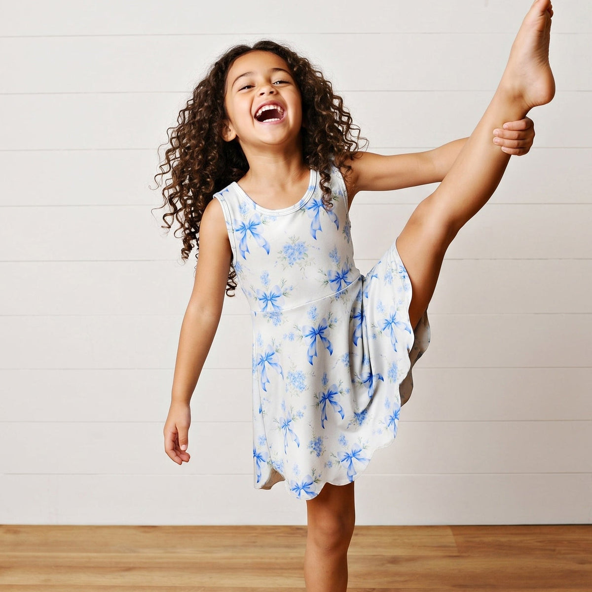 Active Blue Bow Dress
