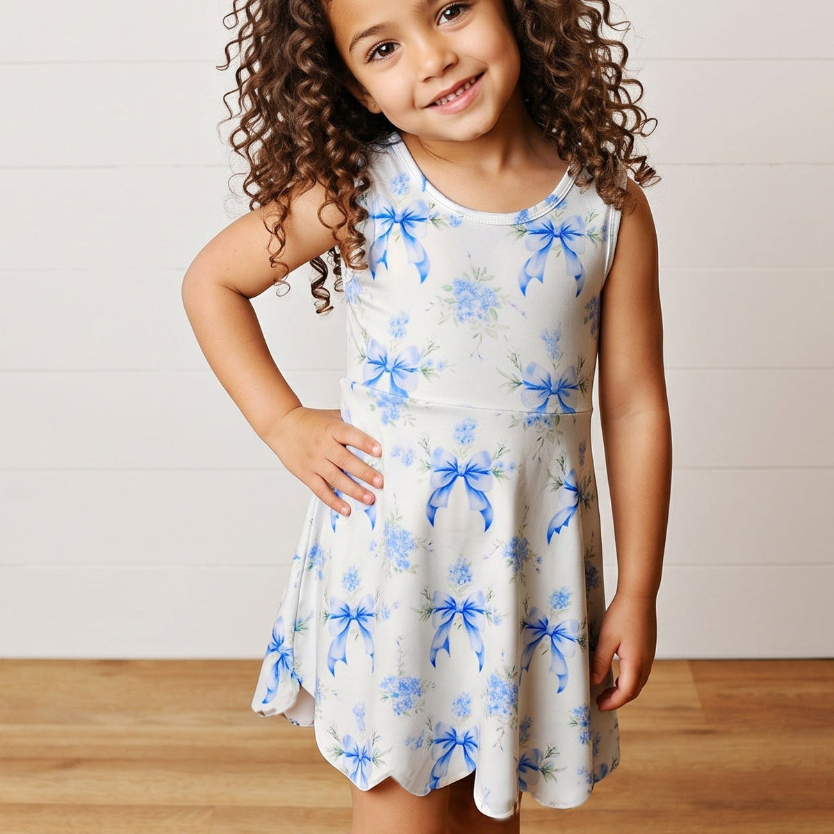 Active Blue Bow Dress