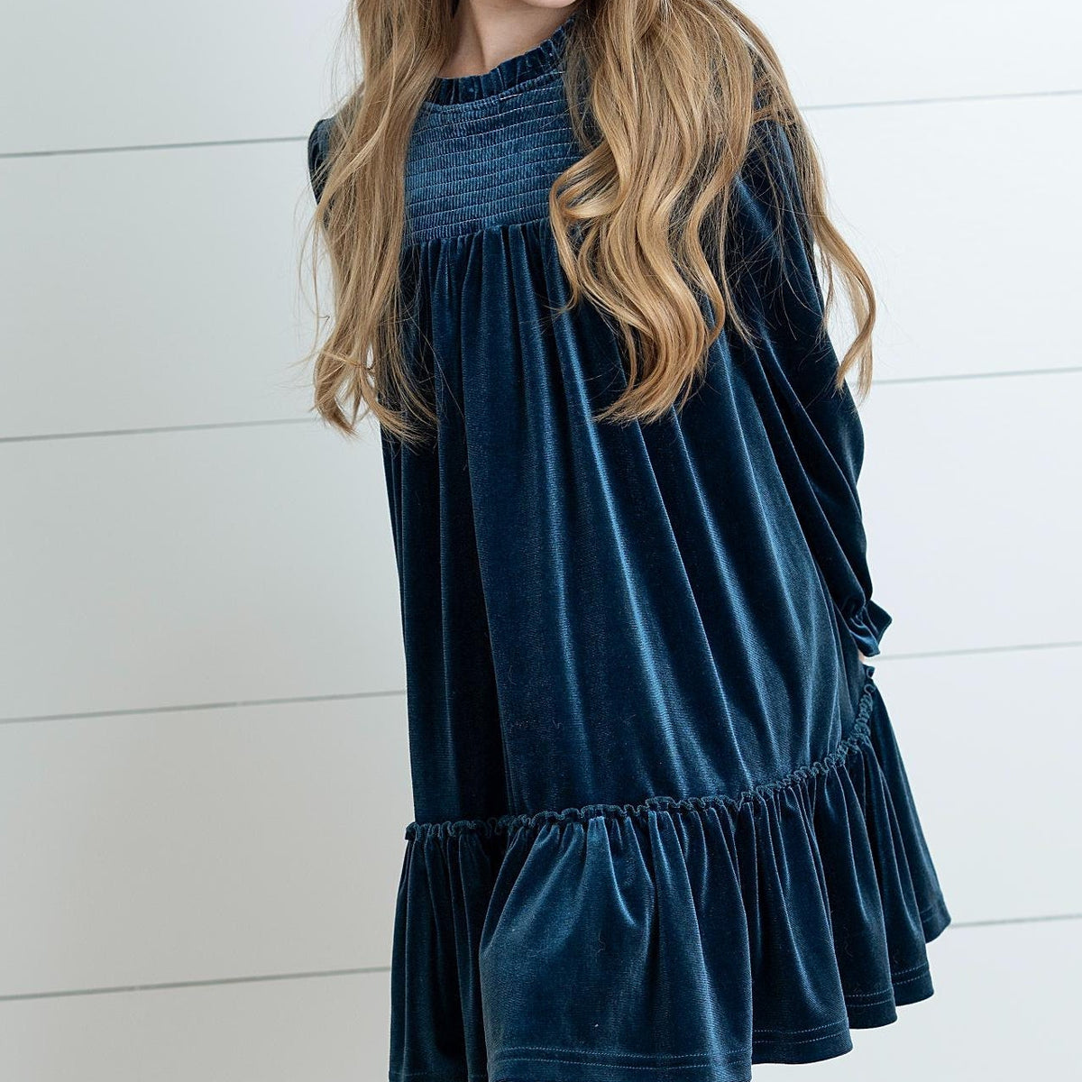 Alexa Teal Velvet Dress