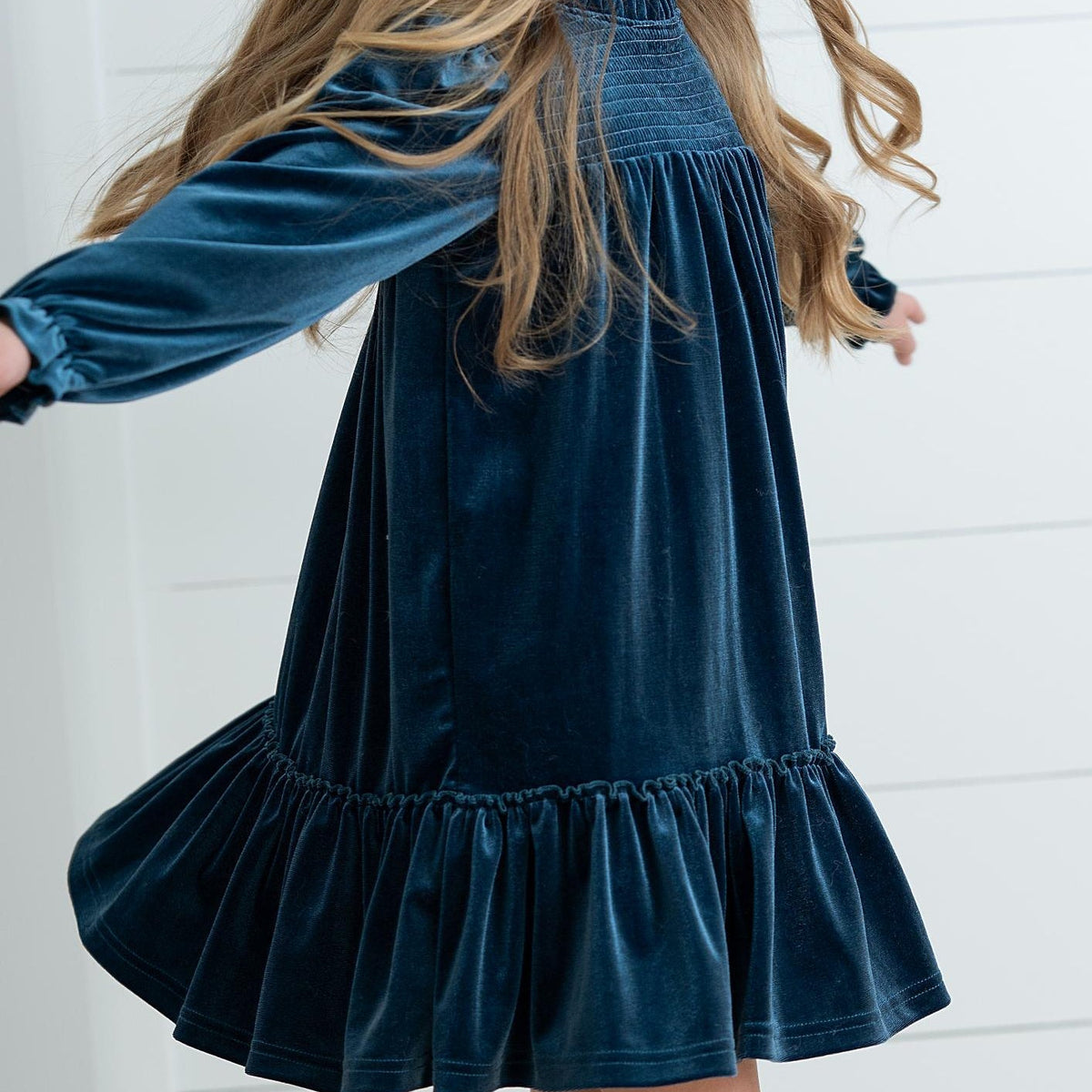 Alexa Teal Velvet Dress
