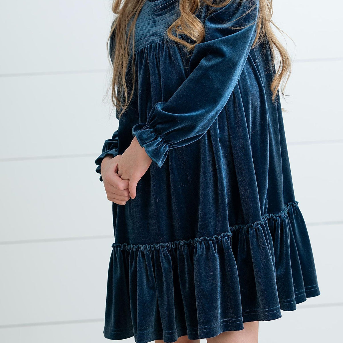 Alexa Teal Velvet Dress