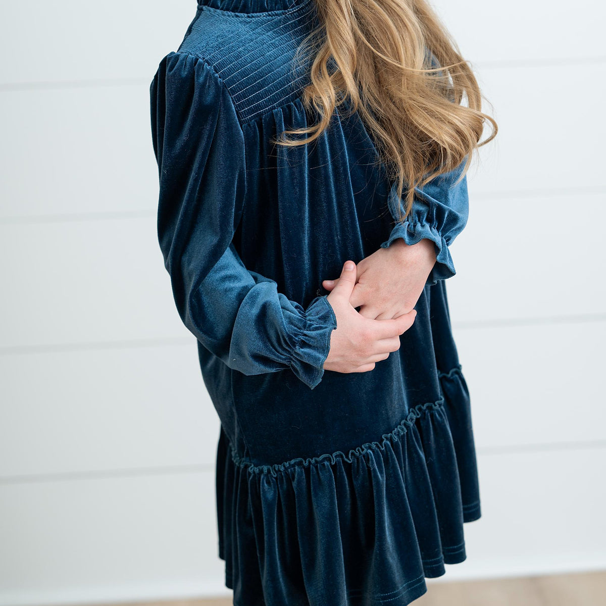 Alexa Teal Velvet Dress