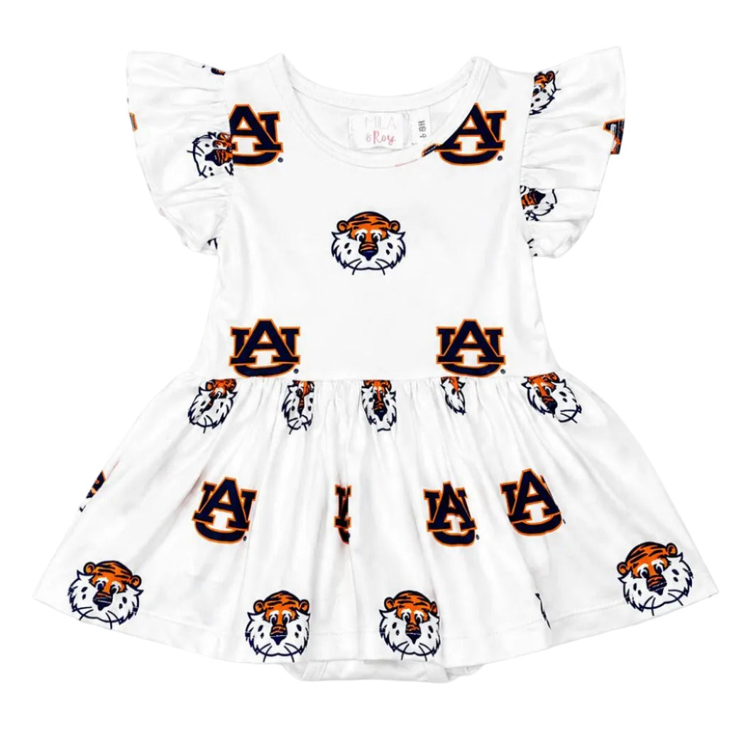 Auburn White Aubie S/S Flutter Twirl Bodysuit