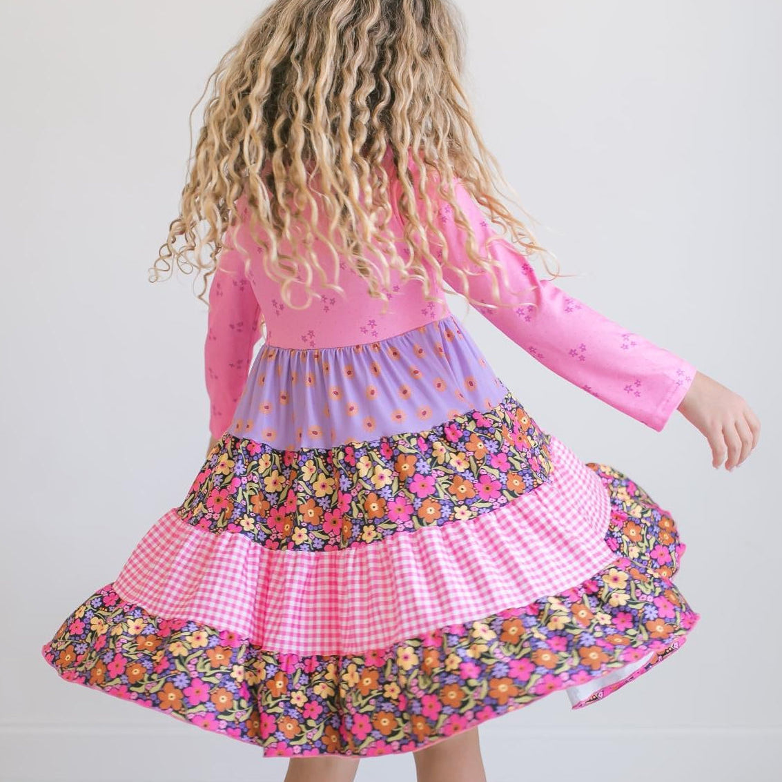 Avery Bright Pink Floral Long Sleeve Dress