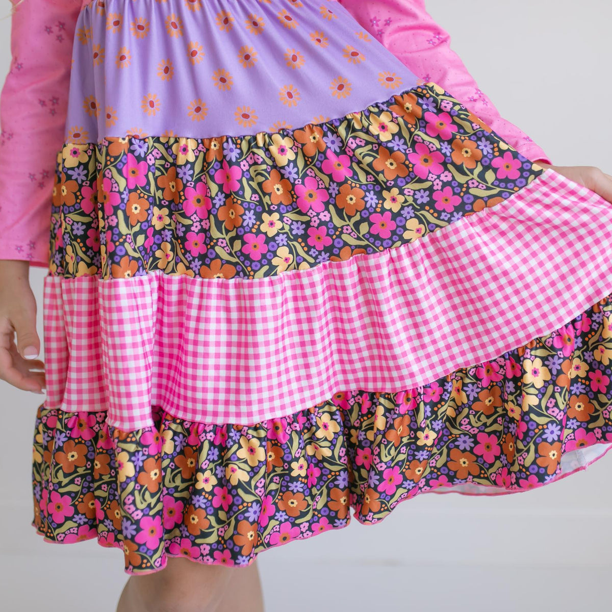 Avery Bright Pink Floral Long Sleeve Dress