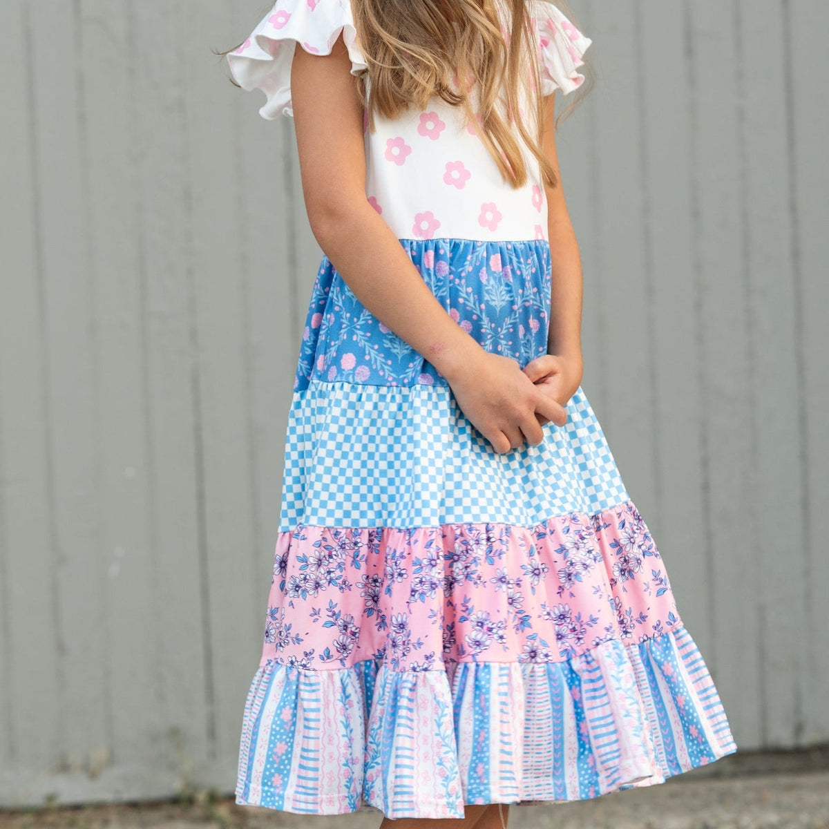 Avery Pink Blue Floral Dress