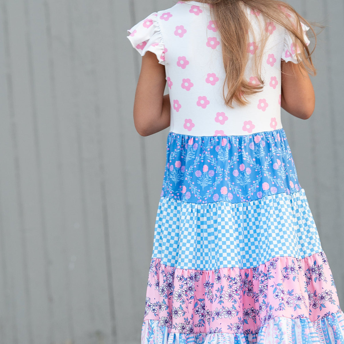 Avery Pink Blue Floral Dress