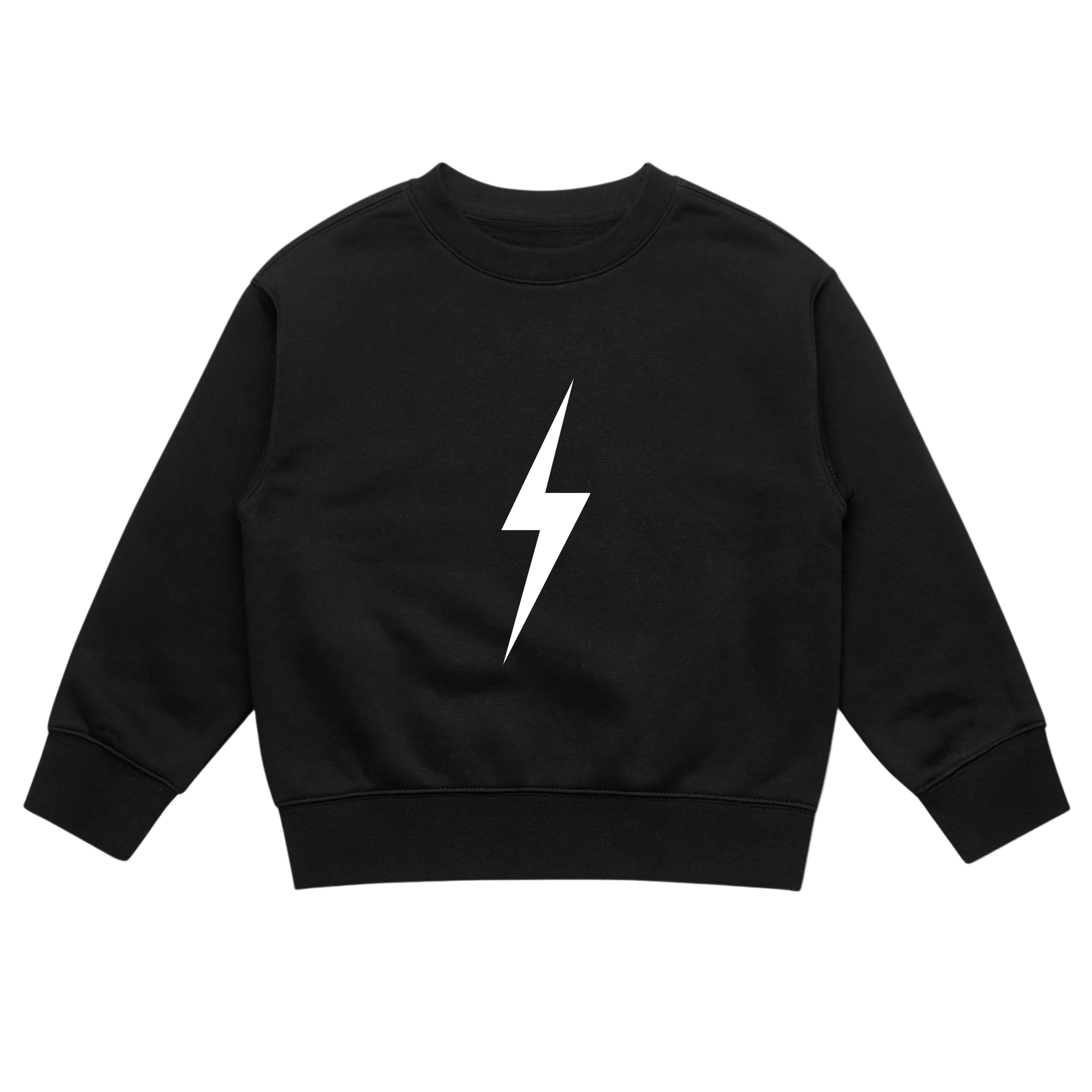 WHITE BOLT CREWNECK - BLACK