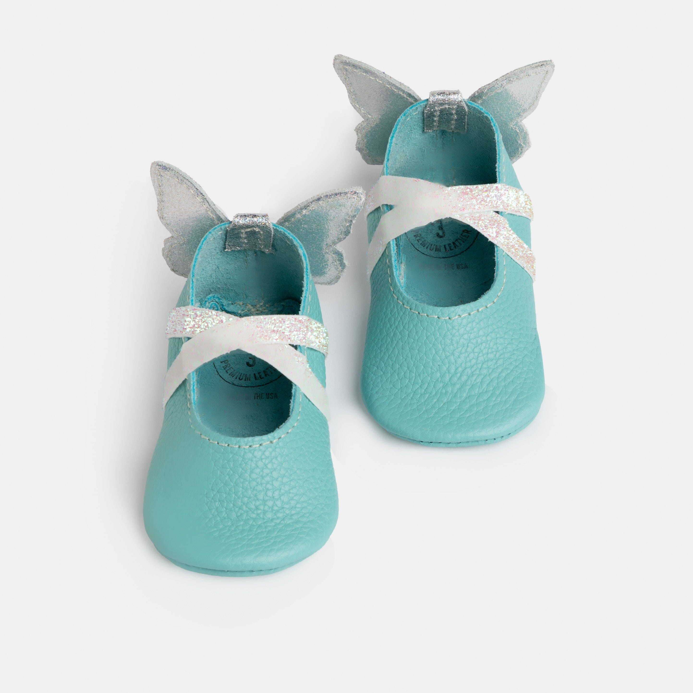 Turquoise Flutterby Ballet Slipper Baby Shoe