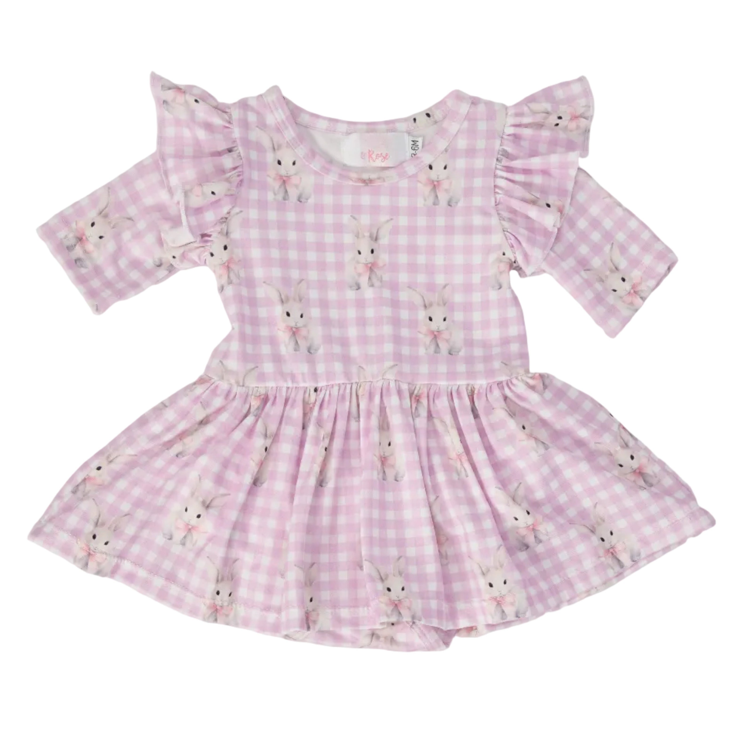 Baby Bunnies 3/4 Sleeve Flutter Twirl Bodysuit