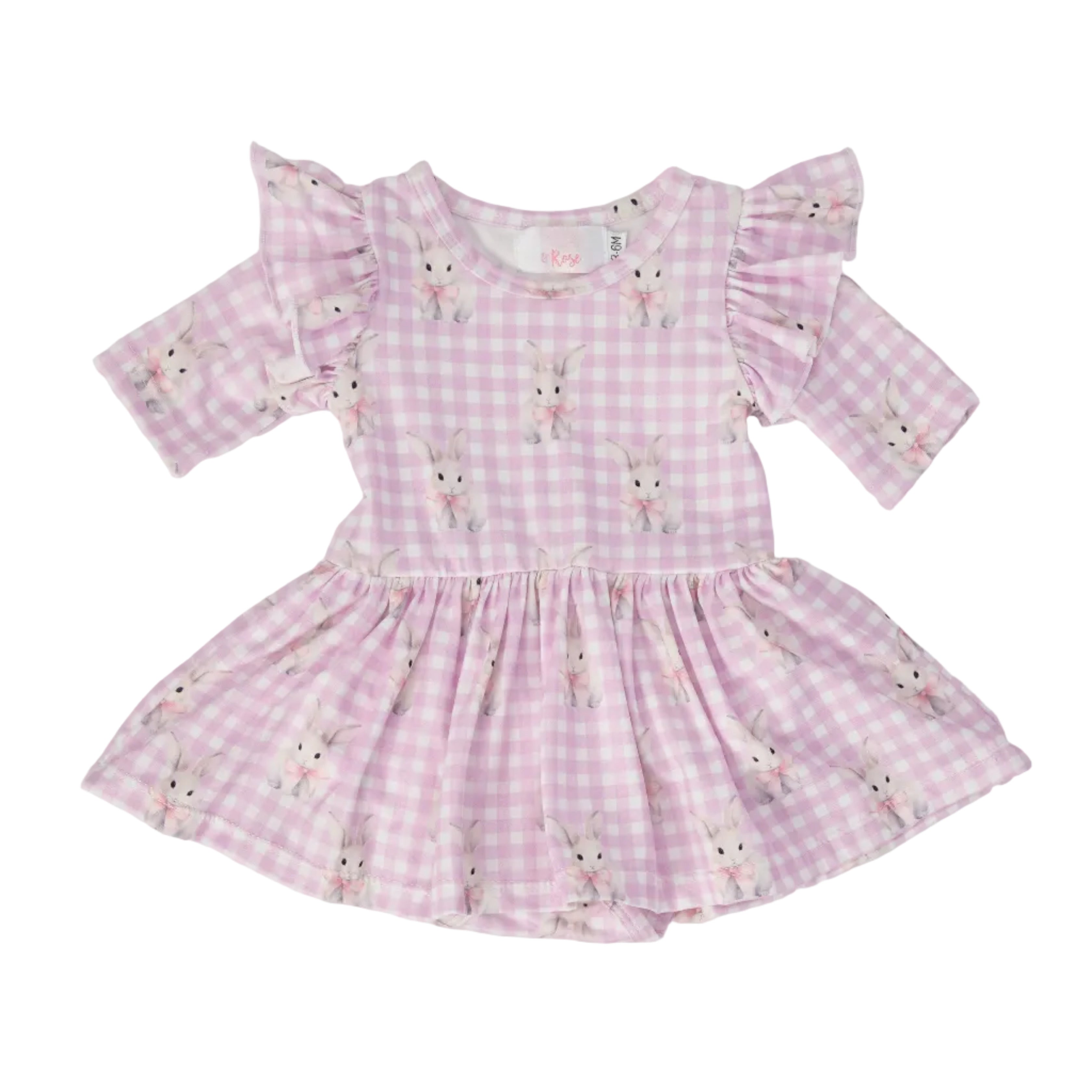 Baby Bunnies 3/4 Sleeve Flutter Twirl Bodysuit