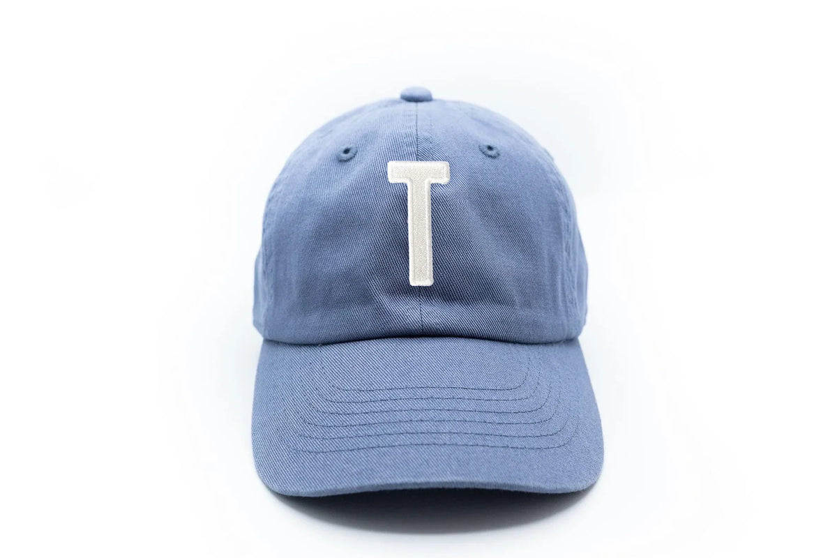 Dusty Blue Letter Baseball Hat