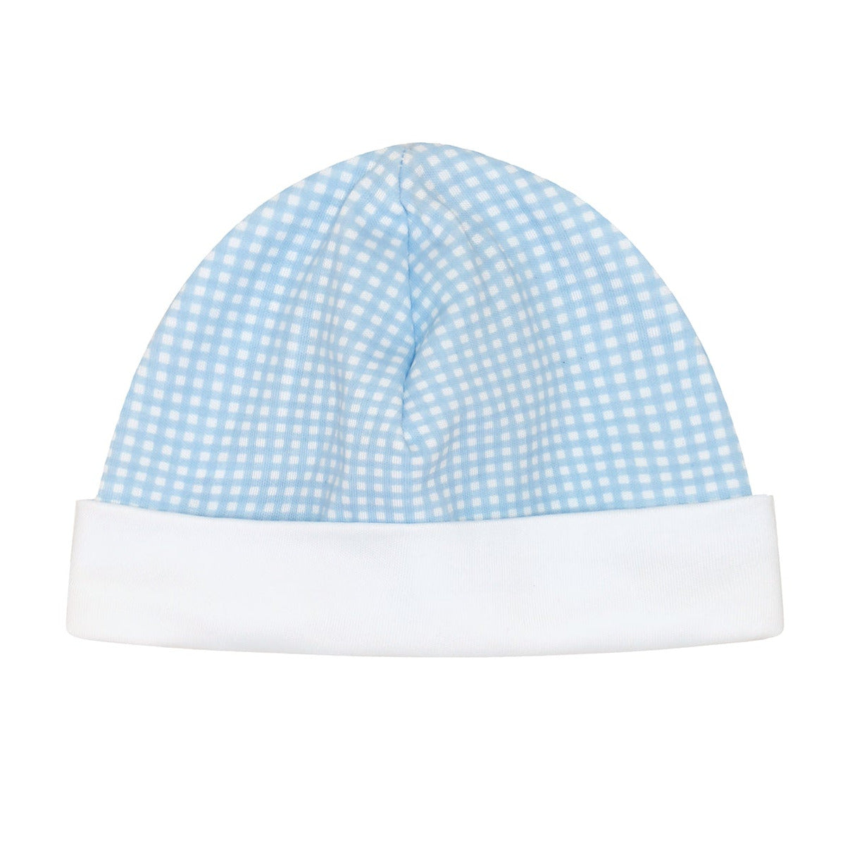 Blue Gingham Baby Hat