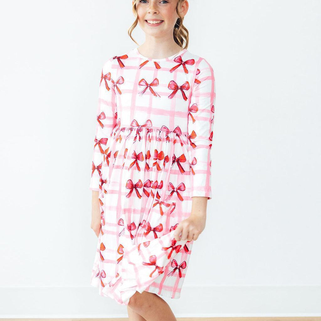 Bow La La L/S Pocket Twirl Dress