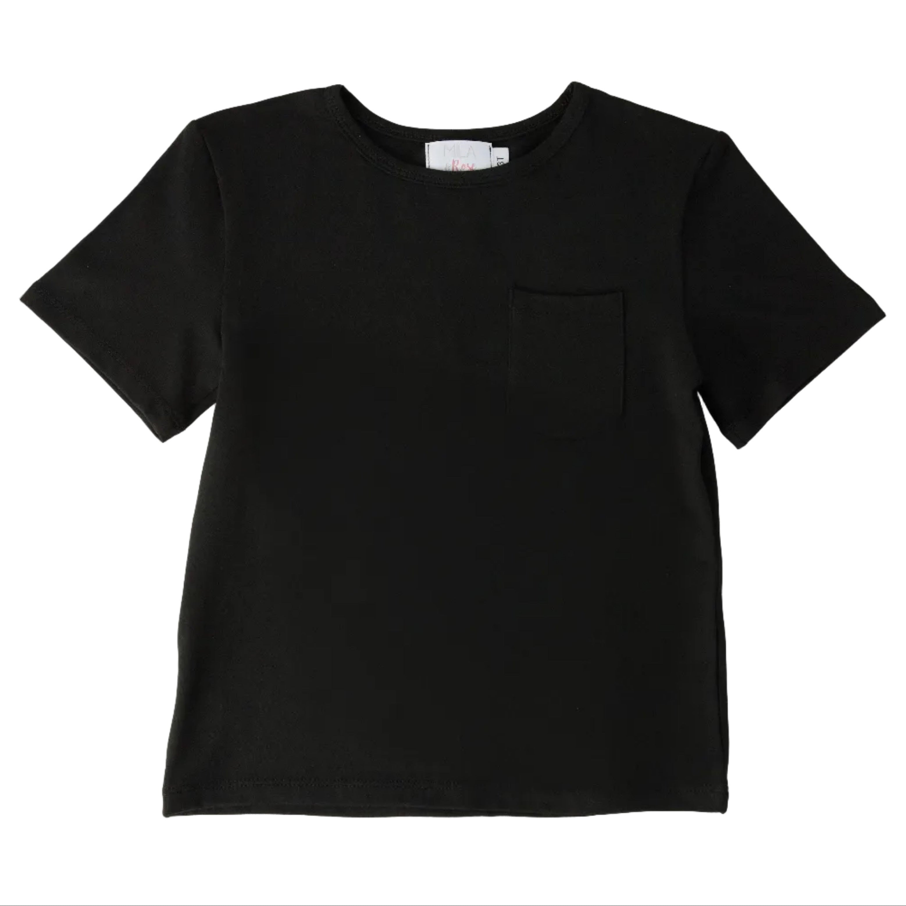Boys Black S/S Pocket Tee