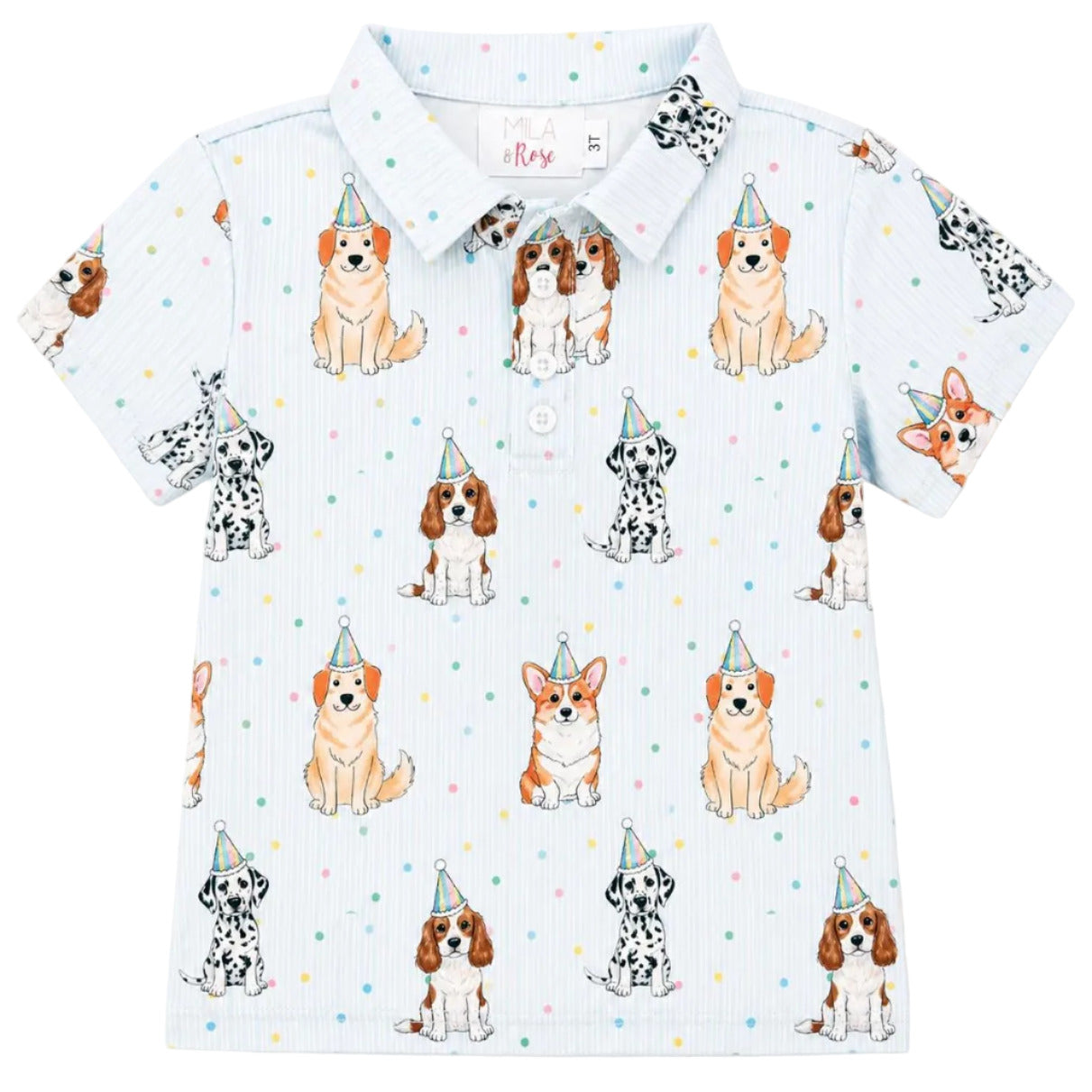 Boys Party Pups S/S Polo